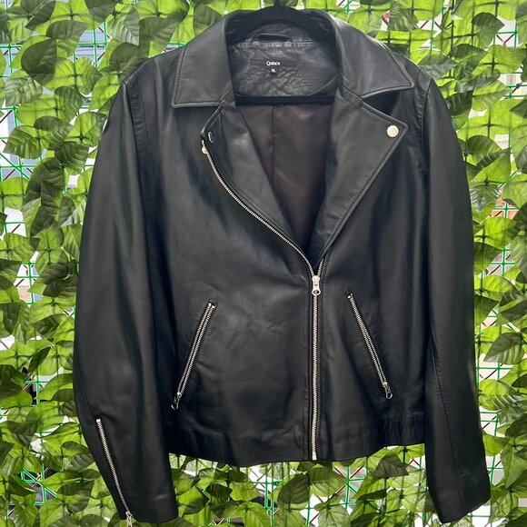 Quince Jackets & Blazers - Quince-100% Washed Leather Biker Jacket XL